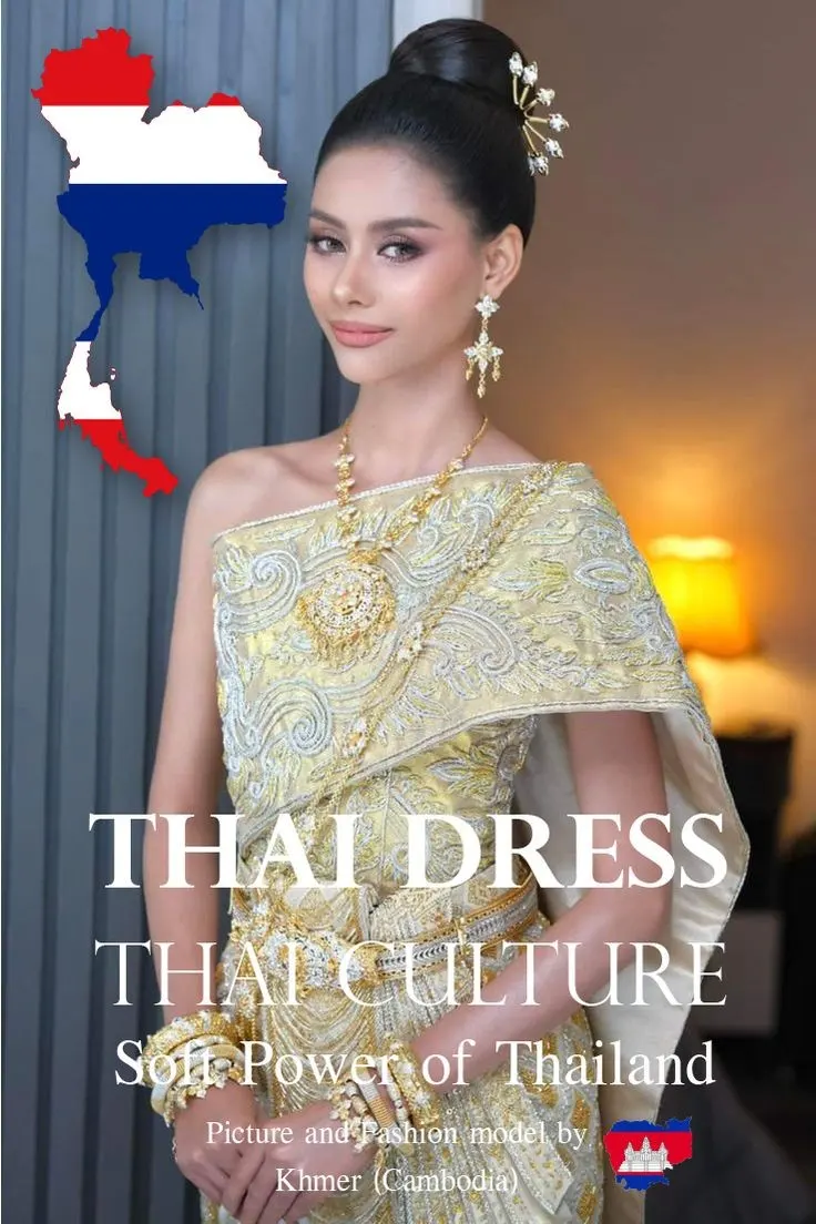 Cambodia wedding costume.Khmer wedding dress. Cambodian wedding by Thai dress.