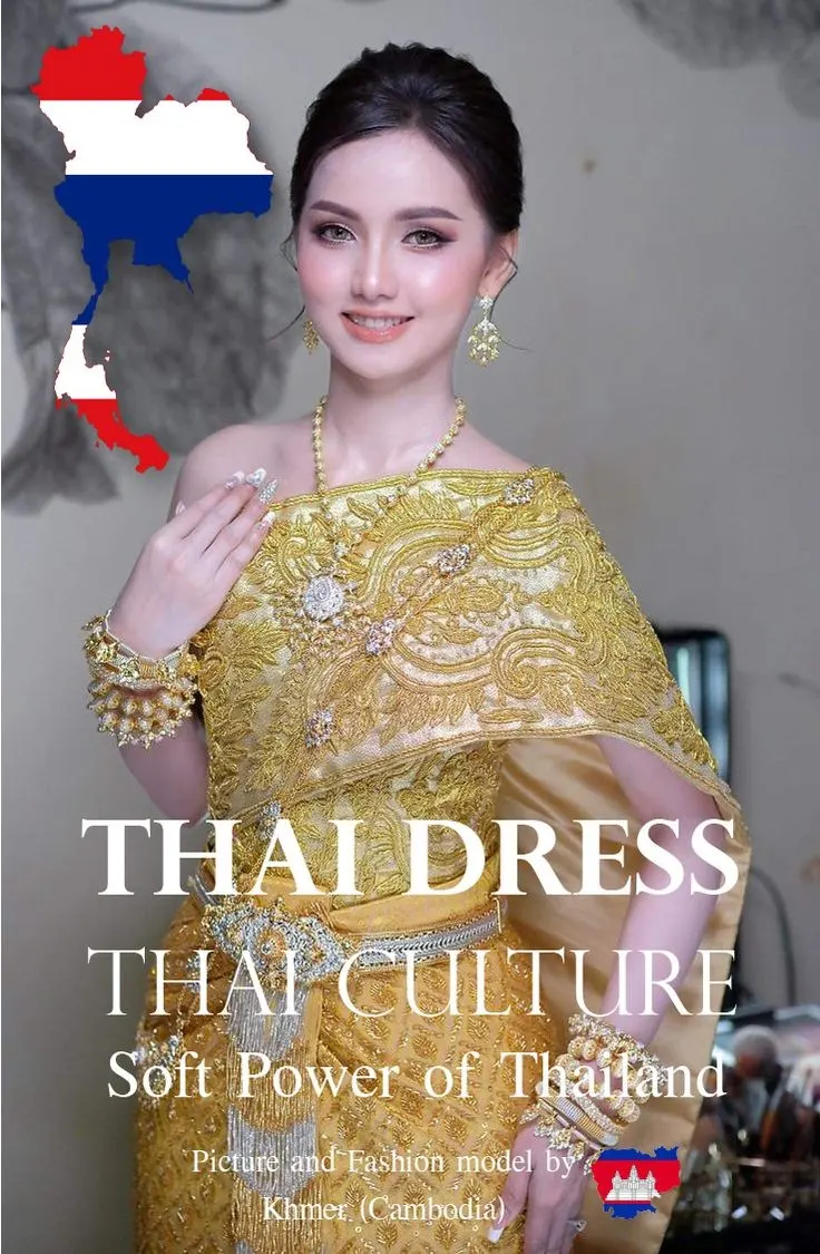 Cambodia wedding costume.Khmer wedding dress. Cambodian wedding by Thai dress.