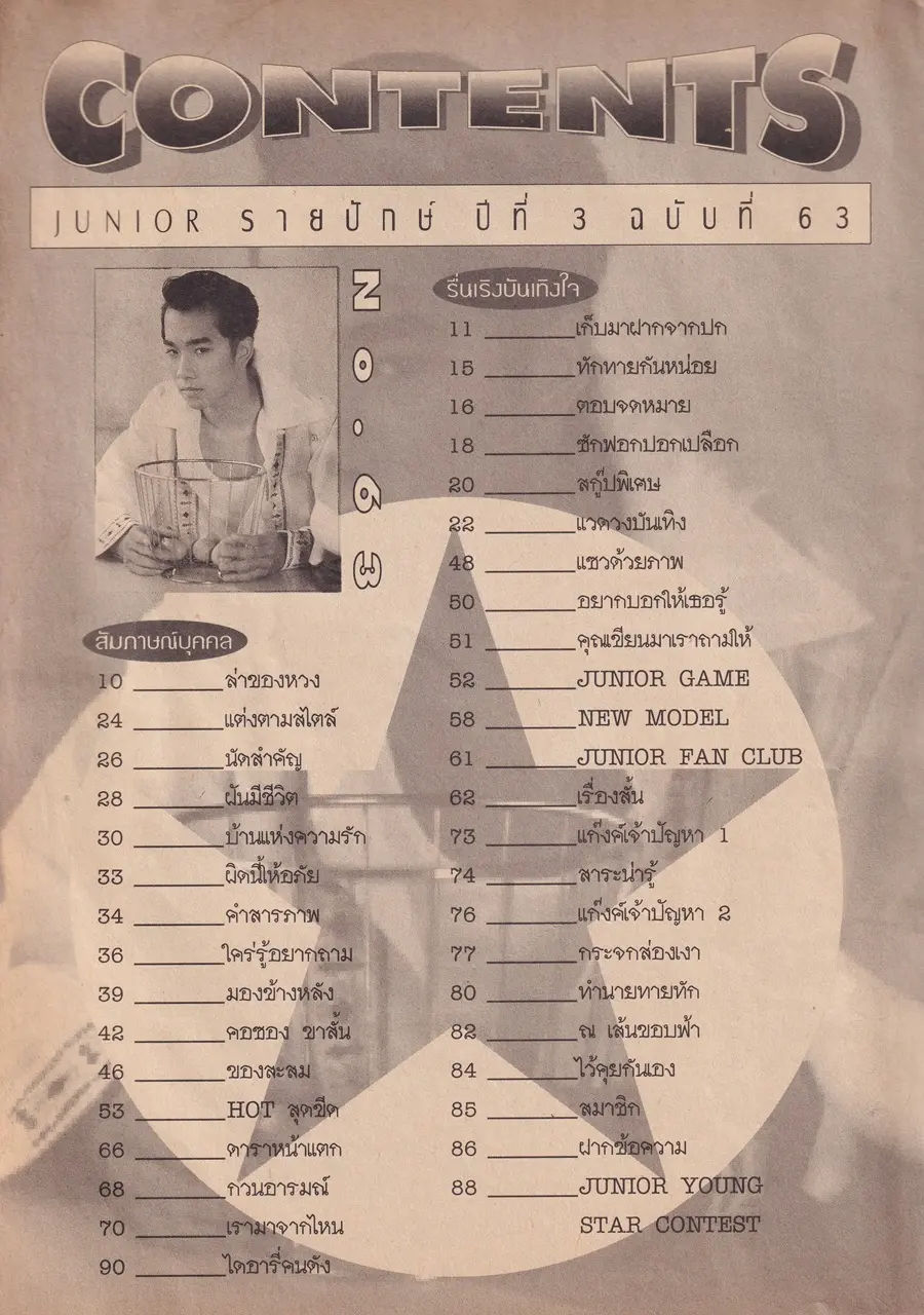 (วันวาน) เจมส์ เรืองศักดิ์ @ นิตยสาร Junior ปีที่ 3 ฉบับที่ 63 กันยายน 2538