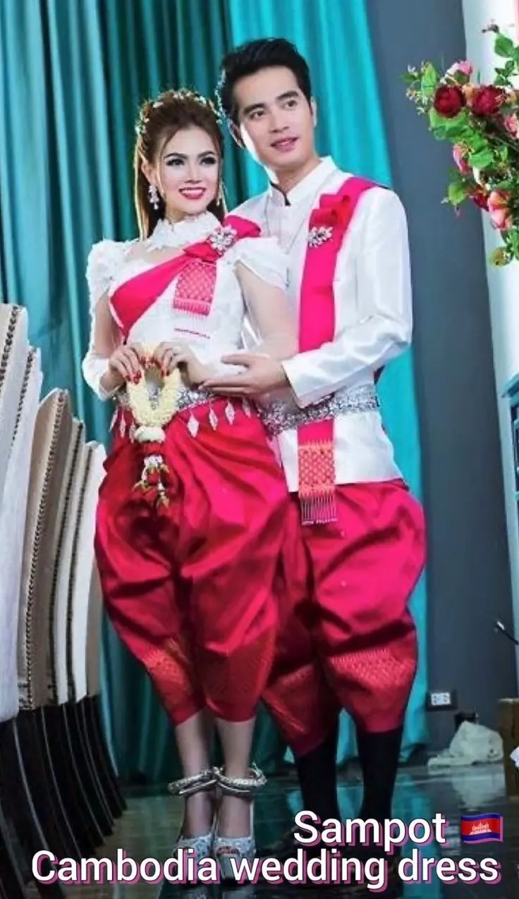 ASEAN national costume.Cambodia national costume.Sampot. Khmer wedding clothing