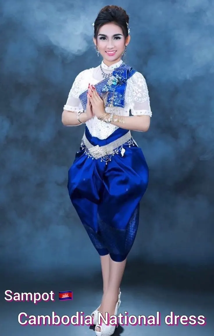 ASEAN national costume.Cambodia national costume.Sampot. Khmer wedding clothing