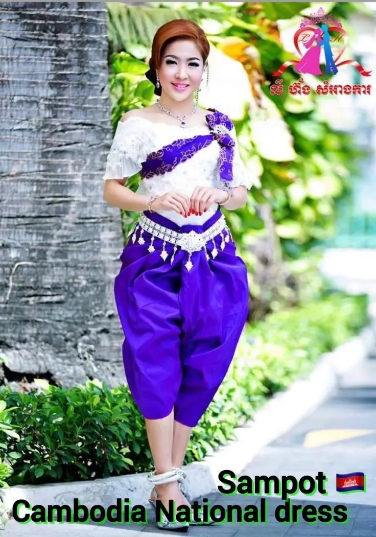 ASEAN national costume.Cambodia national costume.Sampot. Khmer wedding clothing