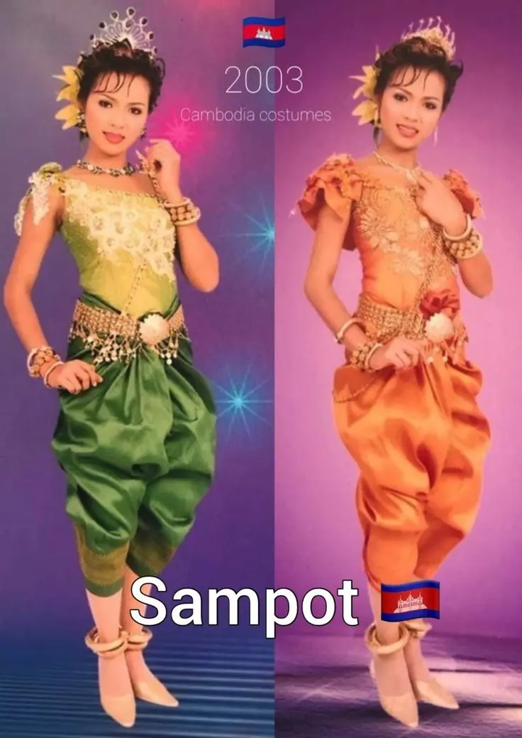 ASEAN national costume.Cambodia national costume.Sampot. Khmer wedding clothing