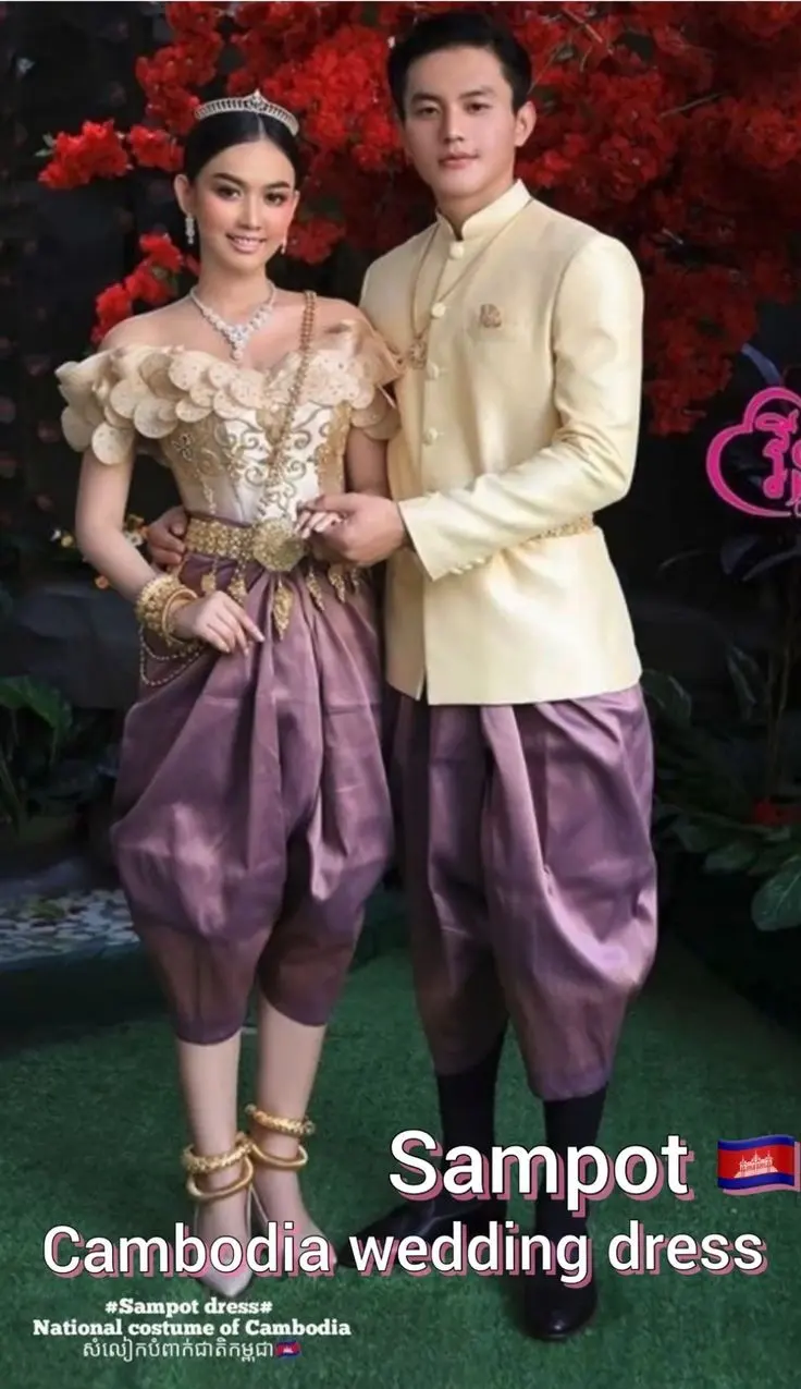 ASEAN national costume.Cambodia national costume.Sampot. Khmer wedding clothing