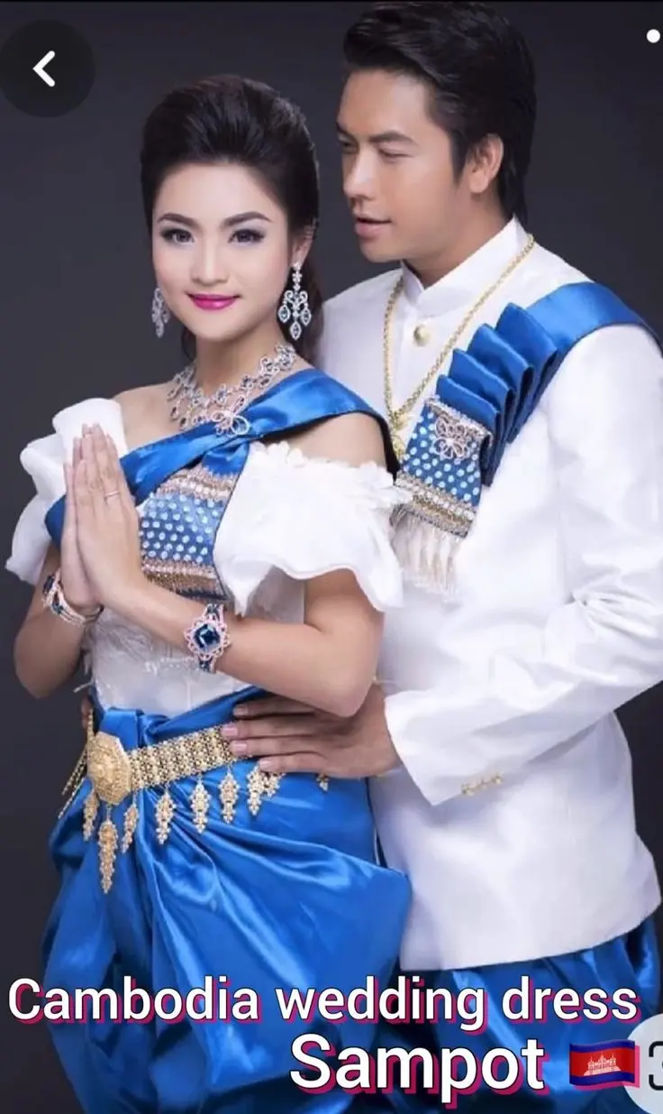 ASEAN national costume.Cambodia national costume.Sampot. Khmer wedding clothing
