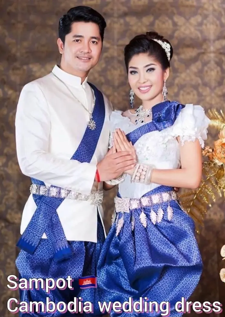 ASEAN national costume.Cambodia national costume.Sampot. Khmer wedding clothing