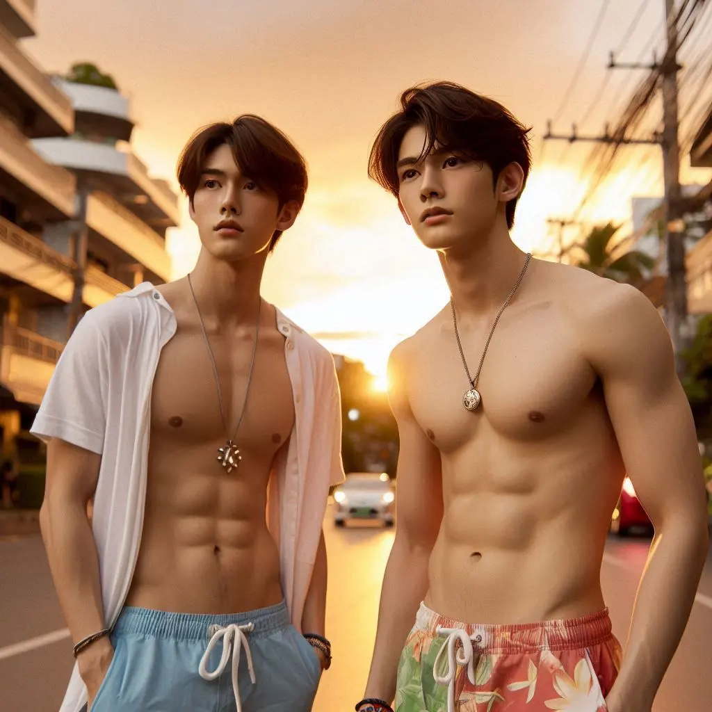 Asian boy on the beach: Ai Art 🇹🇭