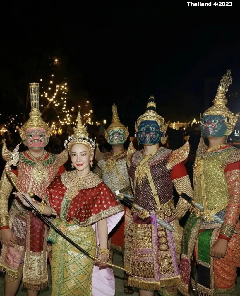 Nune Woranuch in Sita Thai Khon Dance Costume 🇹🇭