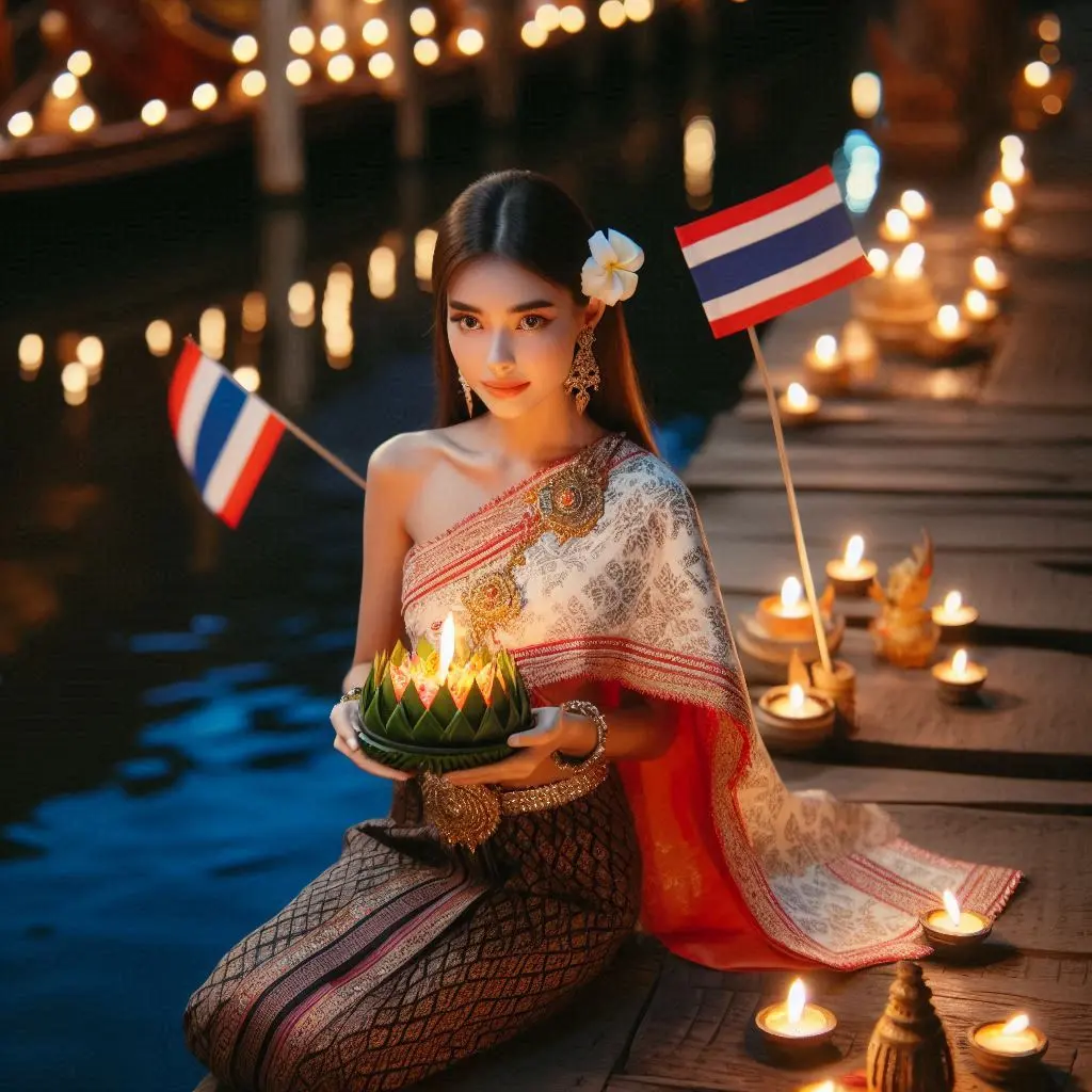 Thai Lady and Loy Krathong Festival | THAILANDðđð