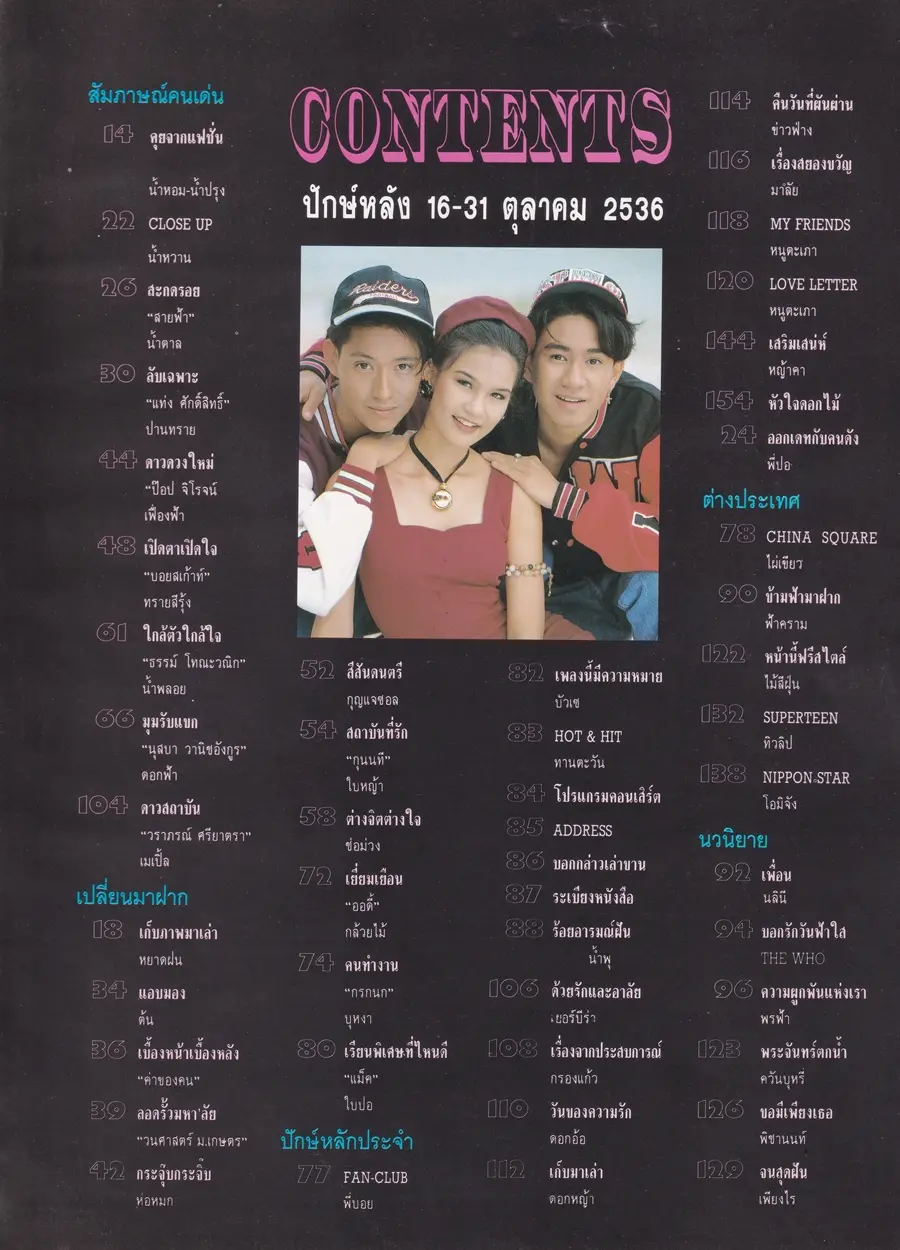(วันวาน) ธรรม์ โทณะวณิก & กัปตัน ภูธเนศ @ นิตยสาร ทราย ฉบับที่ 123 ปักษ์หลัง ตุลาคม 2536