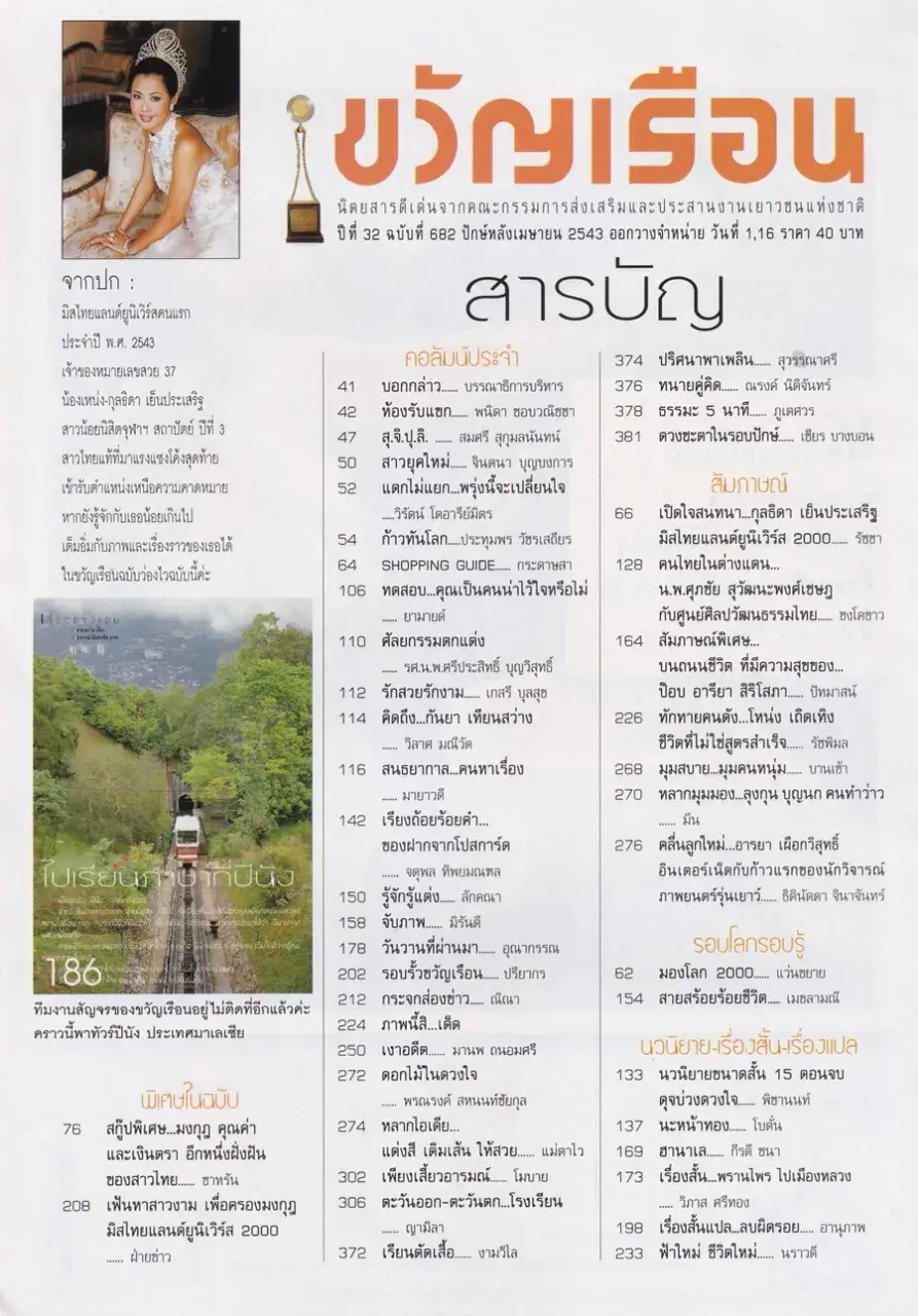 (วันวาน) เหน่ง กุลธิดา @ นิตยสาร ขวัญเรือน ปีที่ 32 ฉบับที่ 682 ปักษ์หลัง เมษายน 2543