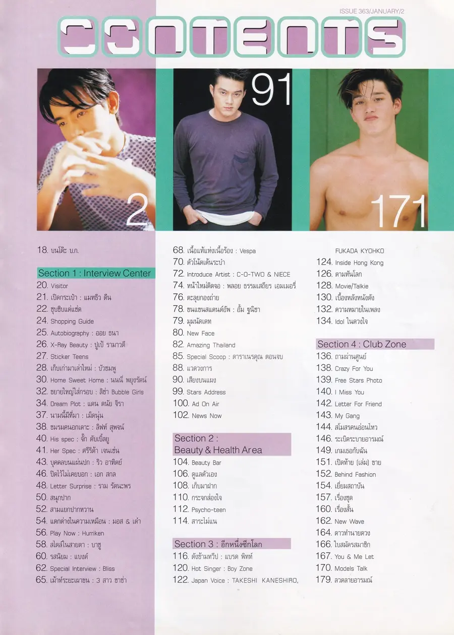 (วันวาน) ริว อาทิตย์ @ นิตยสาร เธอกับฉัน ปีที่ 16 ฉบับที่ 363 มกราคม 2540
