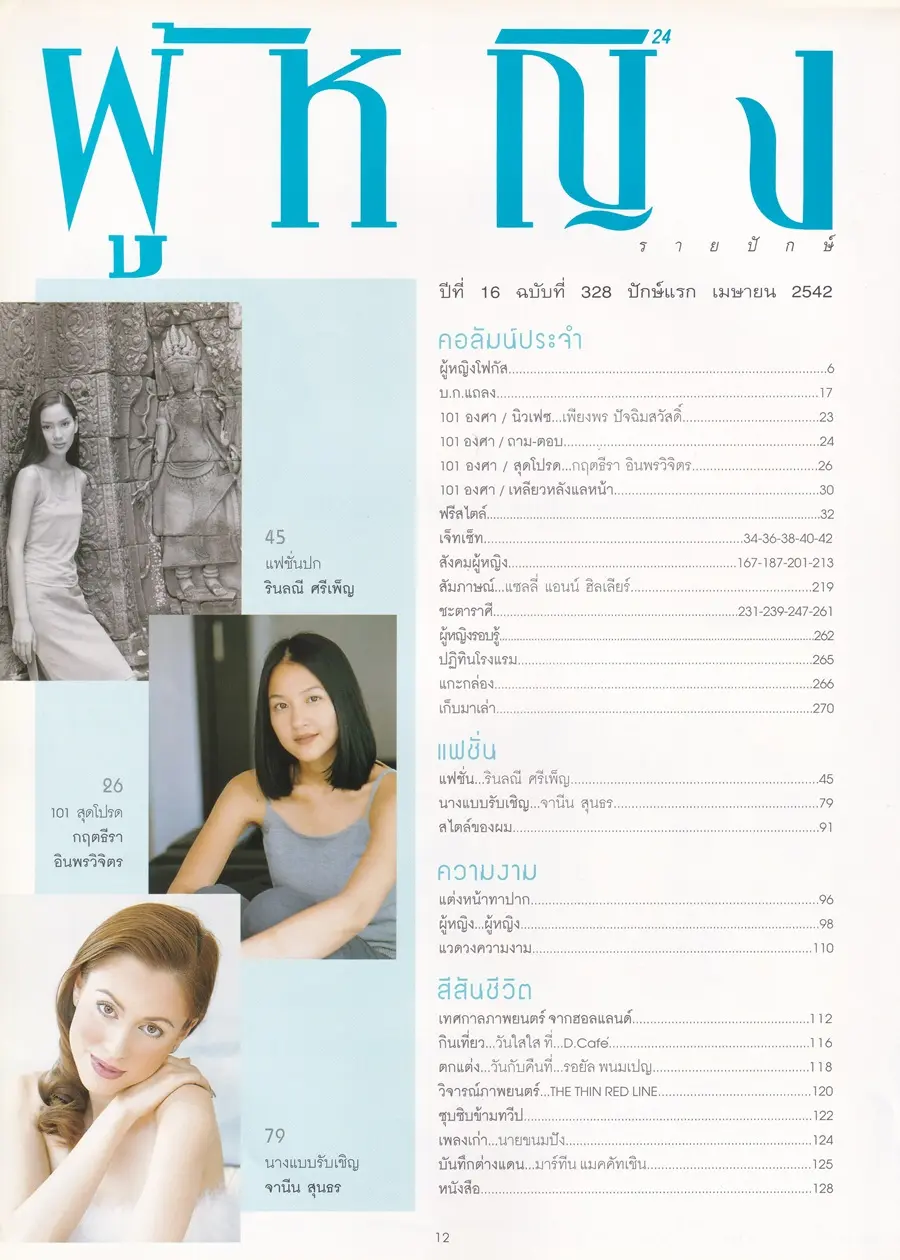 (วันวาน) จอย รินลณี @ นิตยสาร ผู้หญิง ปีที่ 16 ฉบับที่ 328 ปักษ์แรก เมษายน 2542