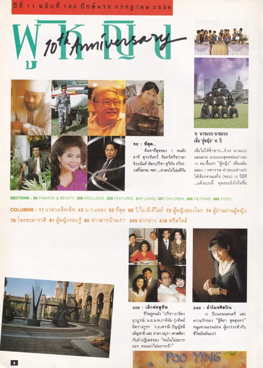 (วันวาน) นิตยสาร ผู้หญิง ปีที่ 11 ฉบับที่ 190 ปักษ์แรก กรกฏาคม 2536 (ฉบับ ครบรอบ10 ปี)
