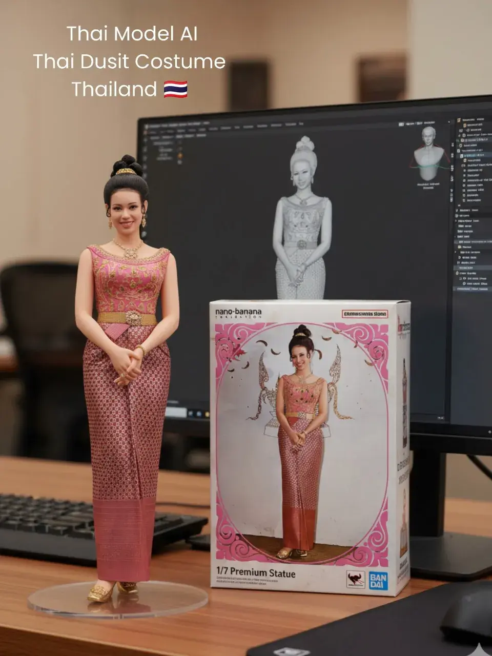 Thailand national costume. Traditional Thailand outfit.
