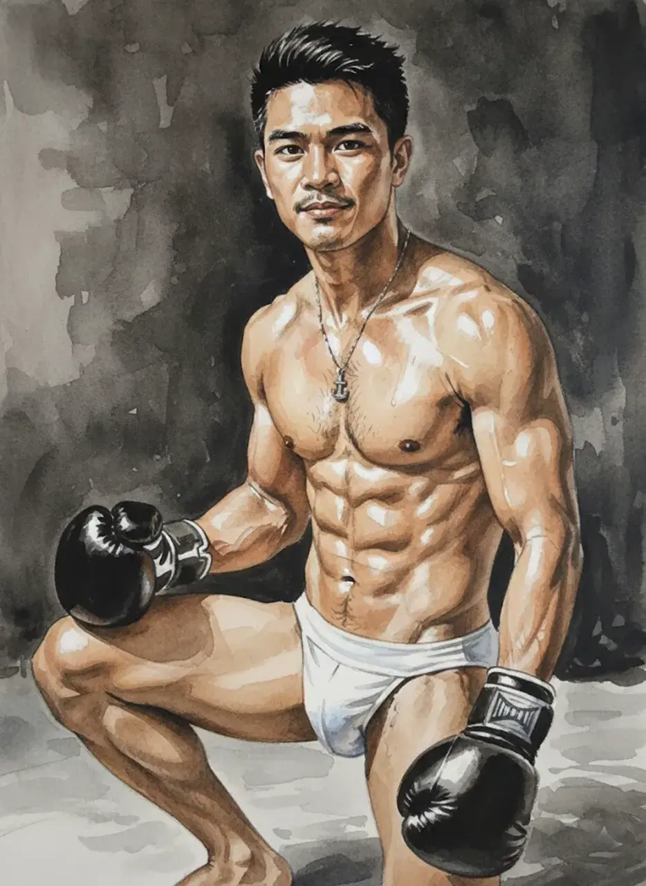 Hunk man with painting II