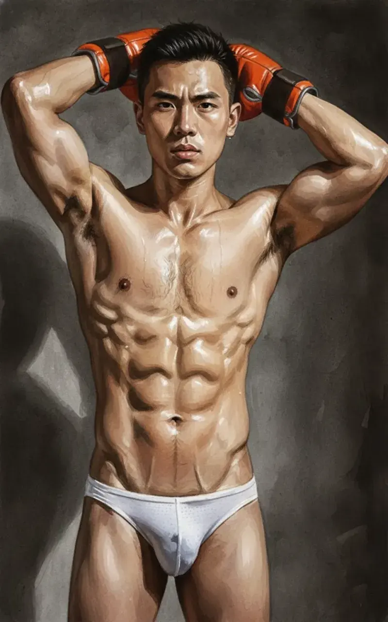 Hunk man with painting II