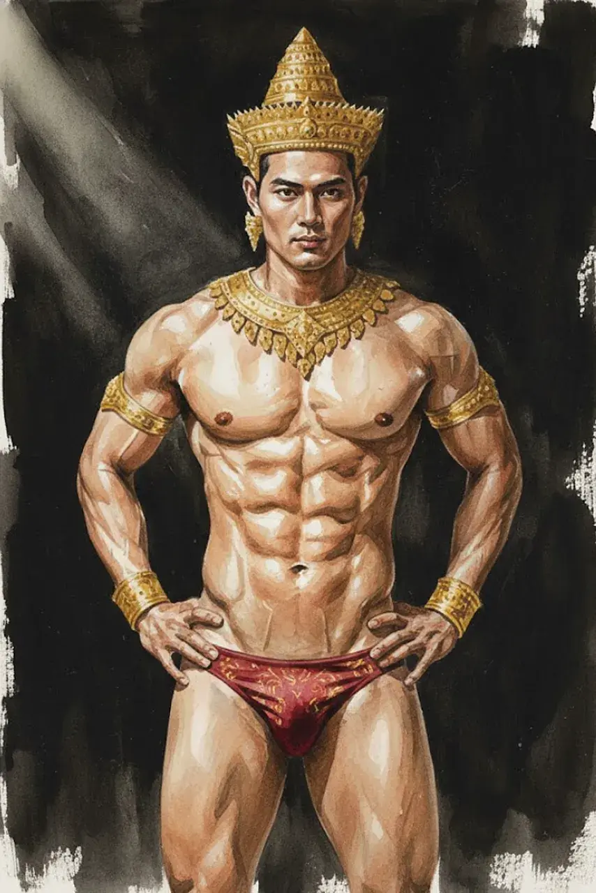 Hunk man with painting II