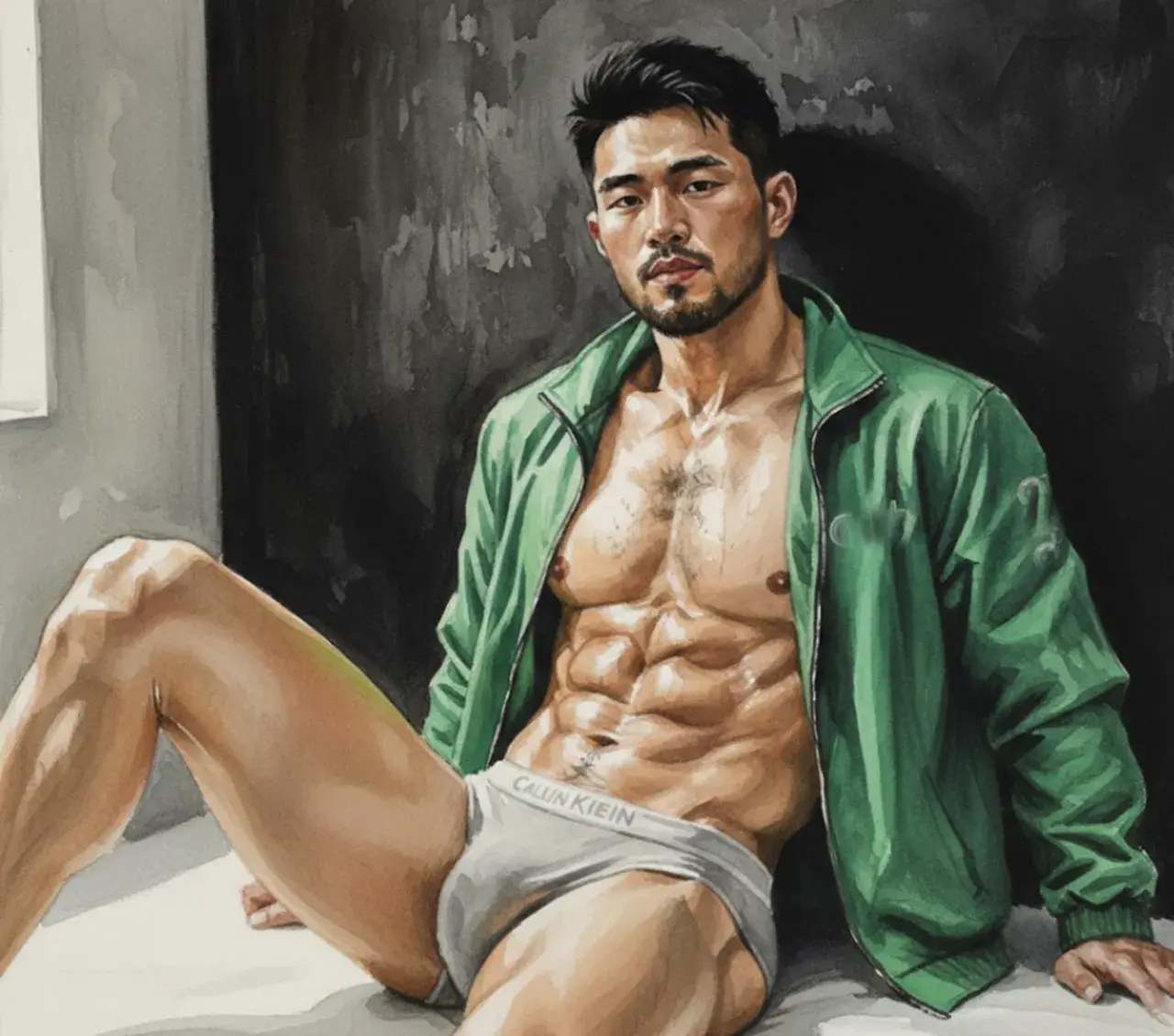 Hunk man with painting II