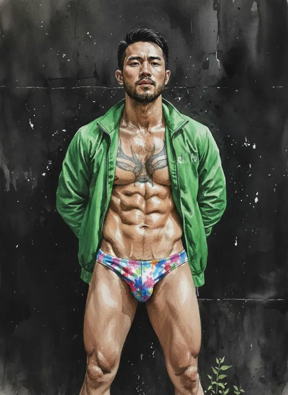Hunk man with painting II