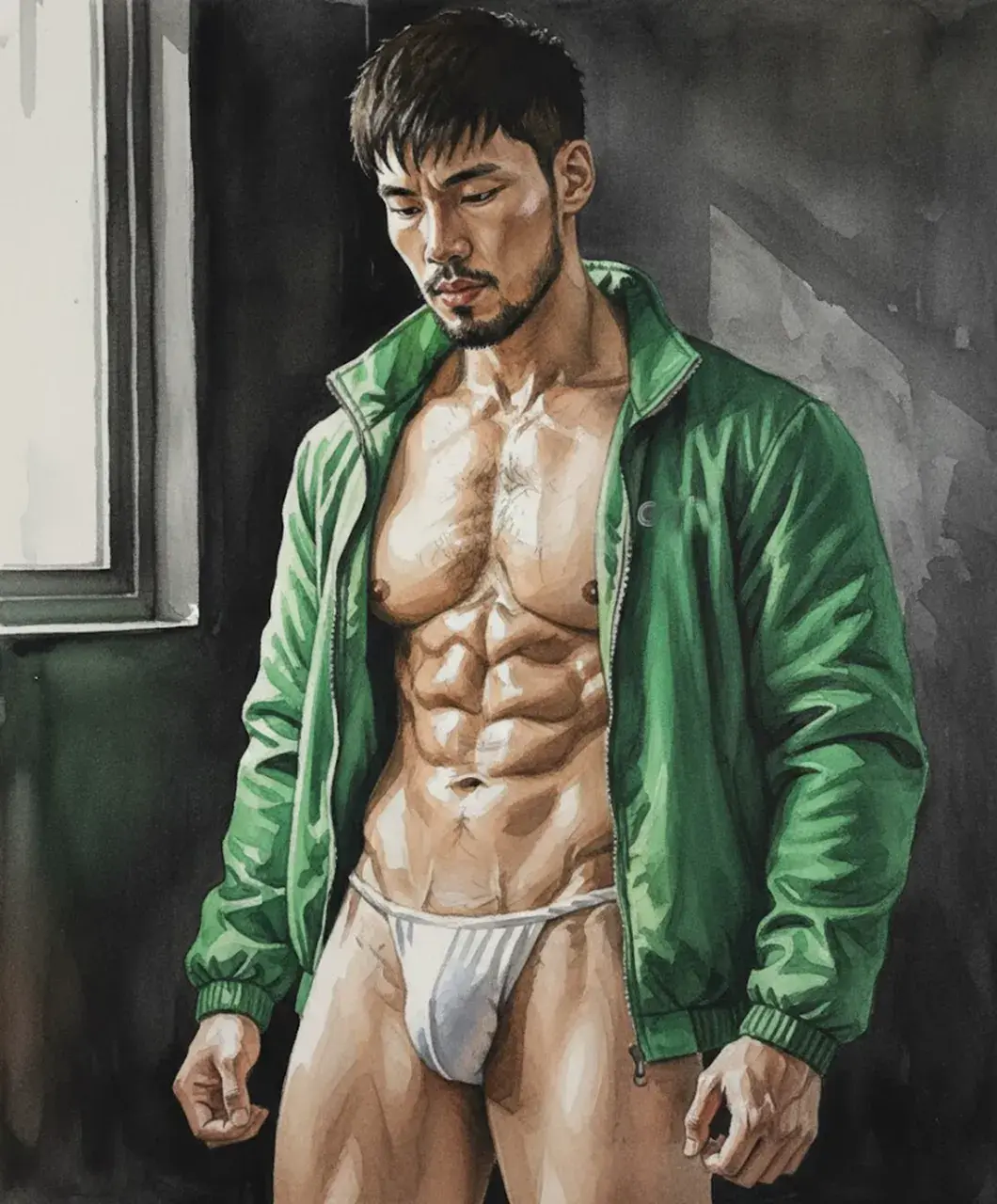 Hunk man with painting II