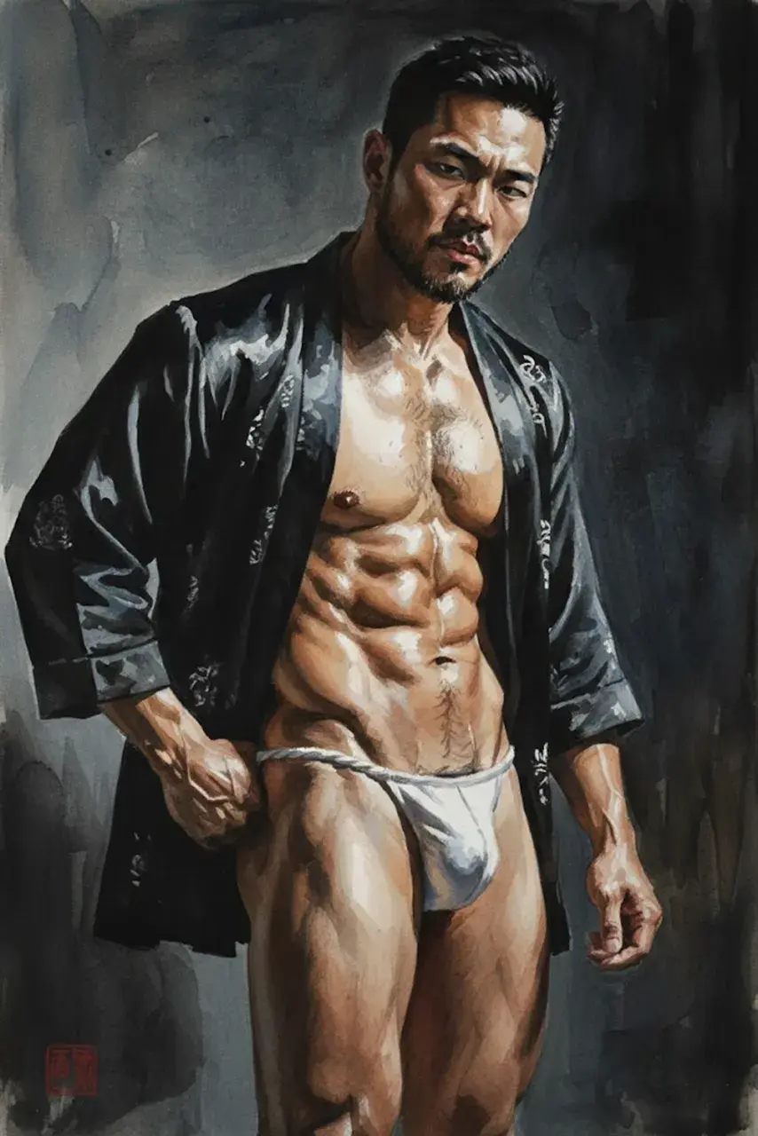 Hunk man with painting II
