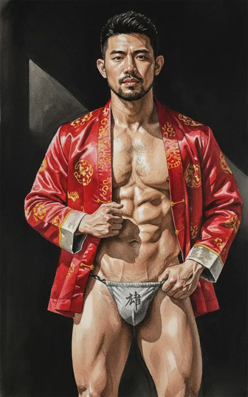 Hunk man with painting II