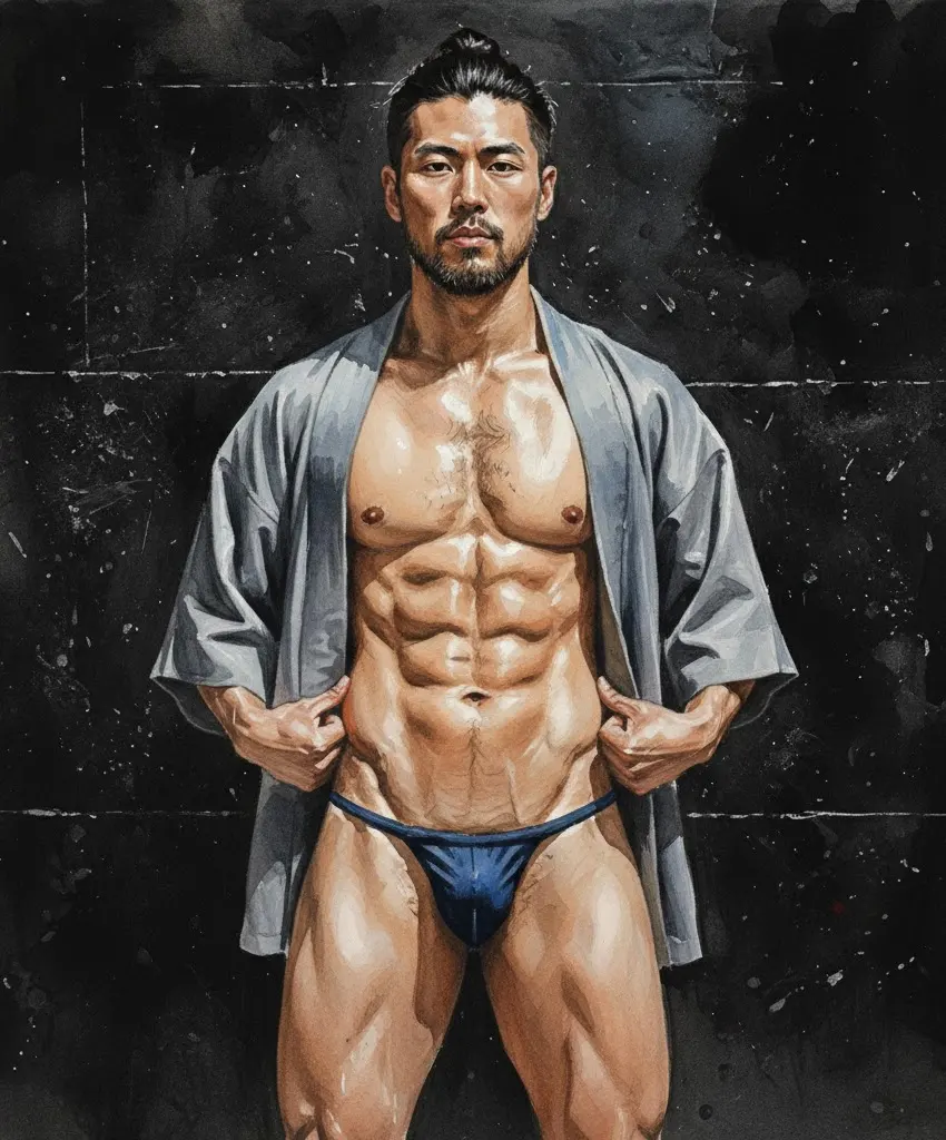 Hunk man with painting II