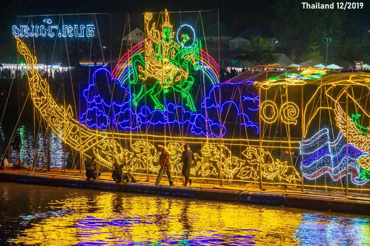 LAI PHAE FAI Illuminated Raft Procession 🇹🇭