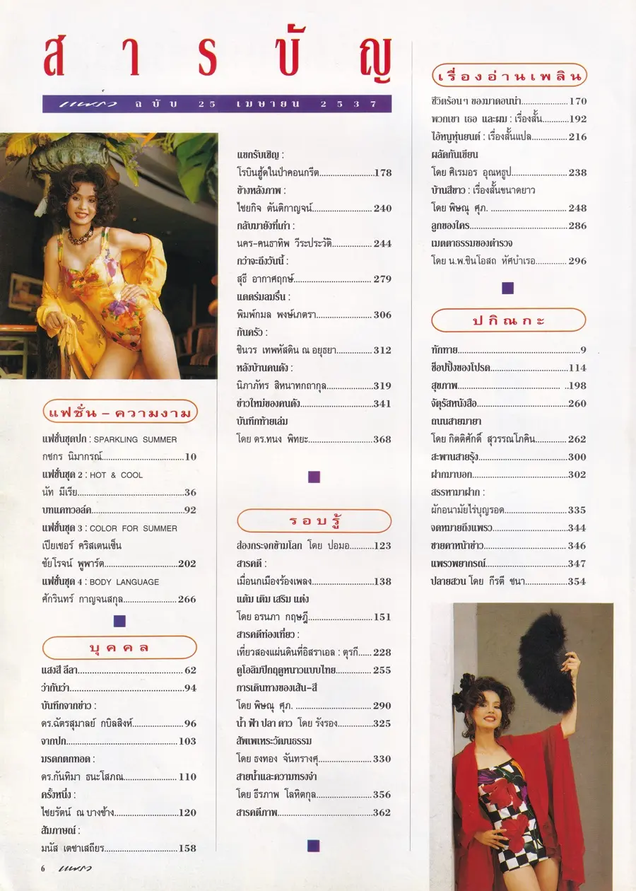 (วันวาน) เงาะ กชกร @ นิตยสาร แพรว ปีที่ 15 ฉบับที่ 352 ปักษ์หลัง เมษายน 2537