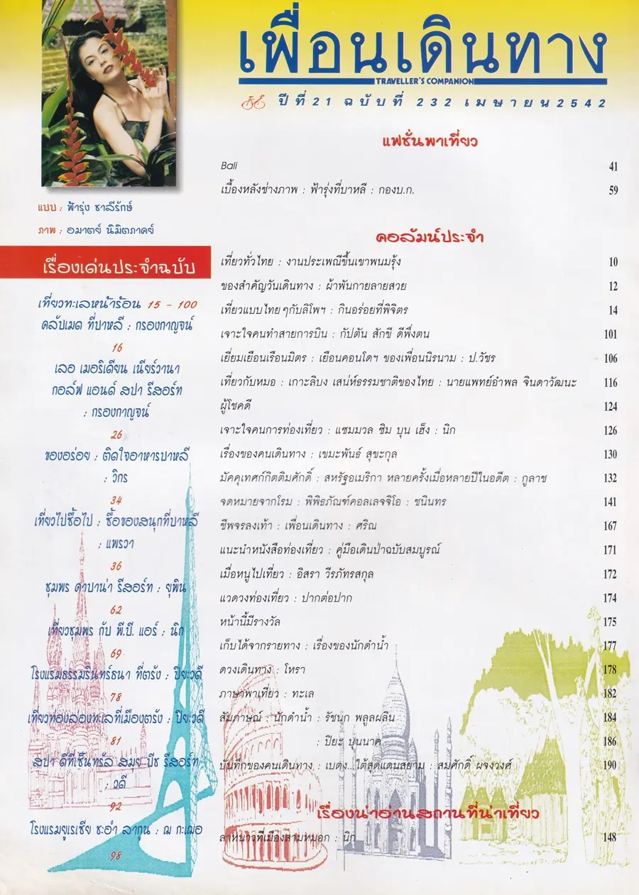 (วันวาน) ฟ้ารุ่ง ชารีรักษ์ @ นิตยสาร เพื่อนเดินทาง ปีที่ 21 ฉบับที่ 232 เมษายน 2542