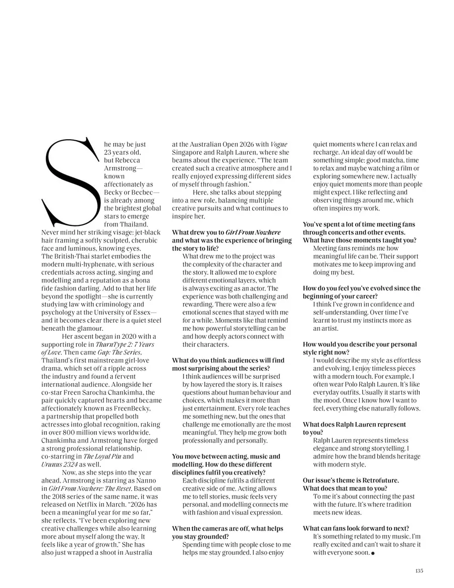 เบ็คกี้-รีเบคก้า @ VOGUE Singapore April 2026